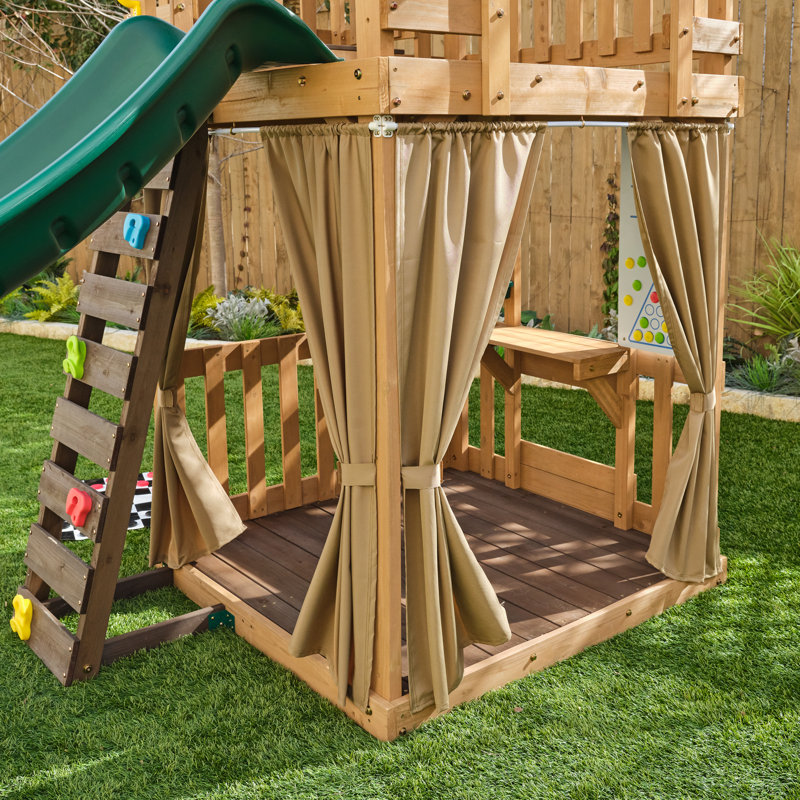 KidKraft Hangout Hideaway Clubhouse, Wooden Playset With Slide And